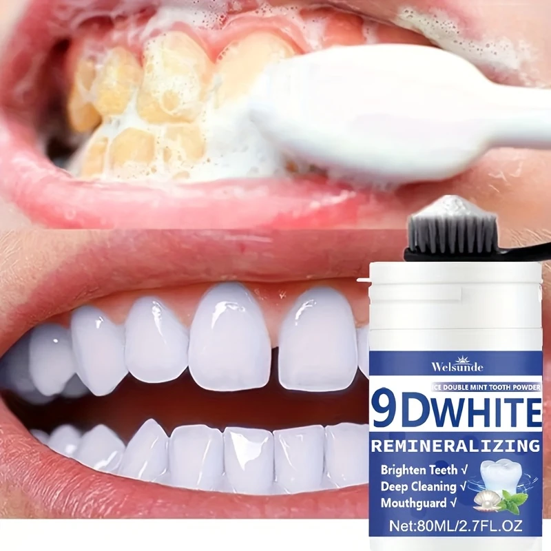 Teeth Whitening At Home - Bubuk Gigi Hidroksiapatit Remineralisasi 9D Putih,