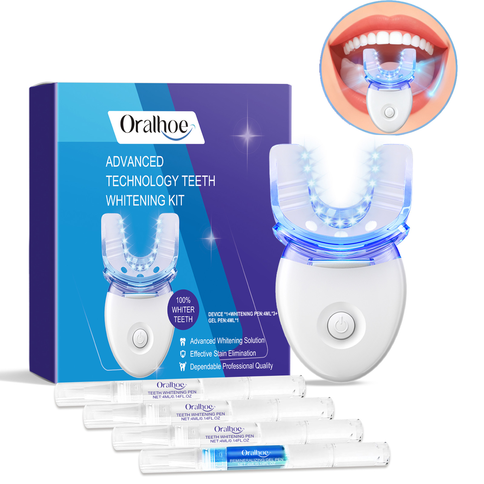 Teeth Whitening From Home - Kit Lampu LED Pemutih Gigi Profesional