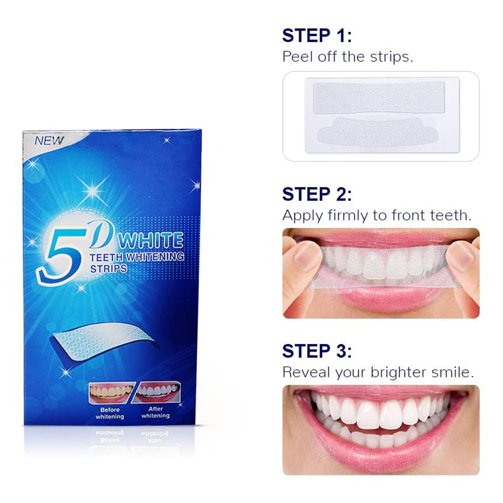 Strip Pemutih Gigi 5D Gel Pemu - Teeth Whitening Xylitol ulasan dan harga