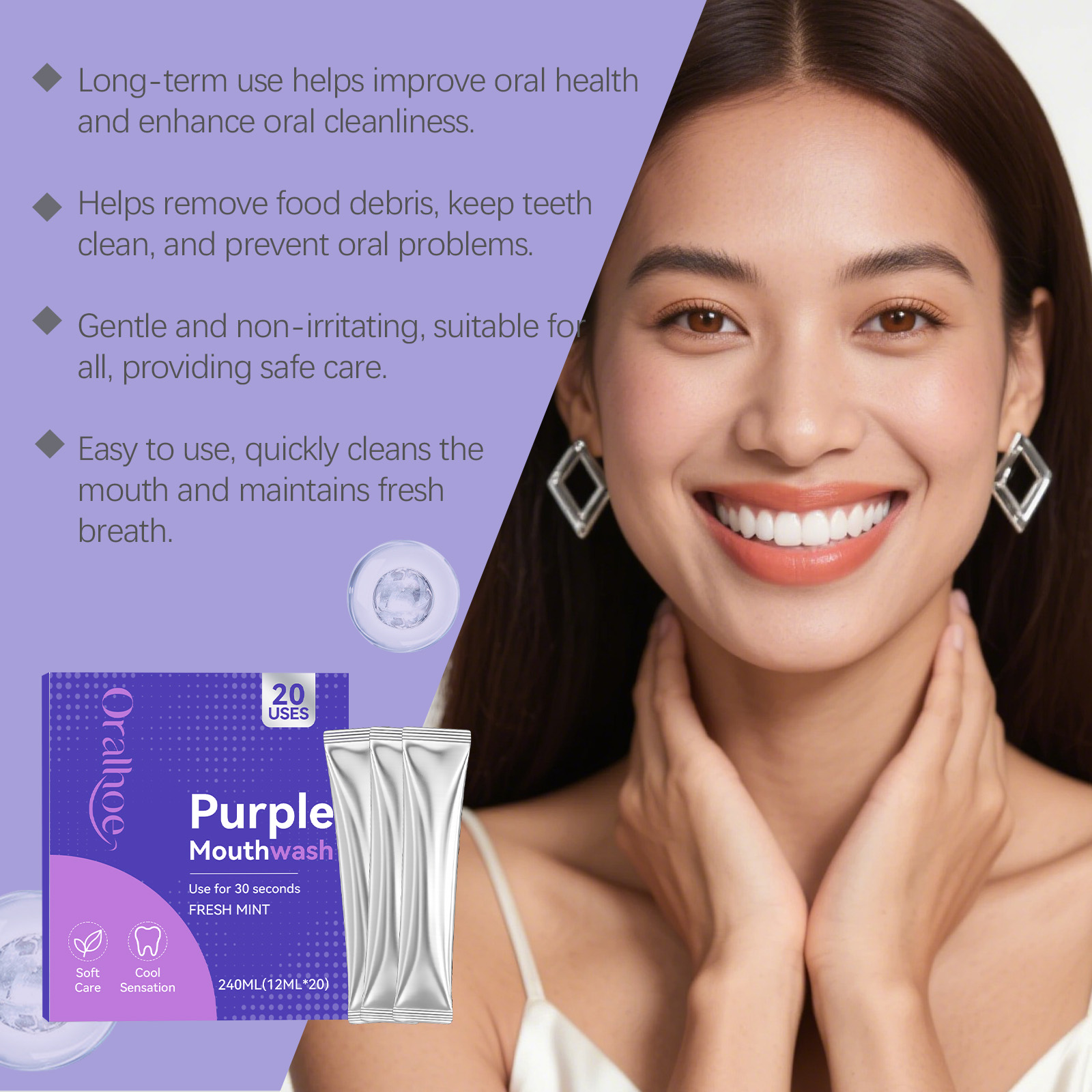 Paket Individu Obat Kumur Ungu - Teeth Whitening Xylitol ulasan dan harga