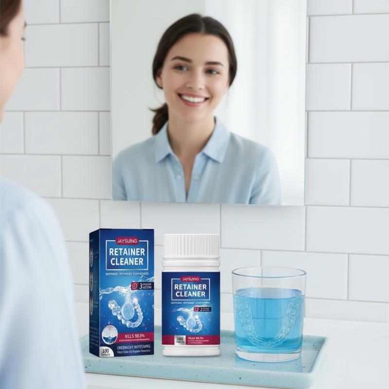 Tablet Pembersih Gigi Tiruan u - Teeth Whitening Free ulasan dan harga