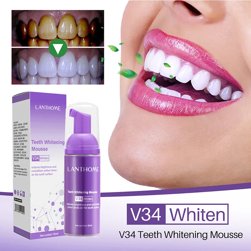 Mousse pasta gigi V34 pembersi - Teeth Whitening Mousse ulasan dan harga